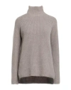 Gentryportofino Woman Turtleneck Grey Size 12 Virgin Wool, Cashmere In Gray