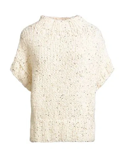 Gentryportofino Woman Turtleneck Ivory Size 10 Virgin Wool, Cotton, Alpaca Wool In White