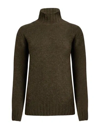 Gentryportofino Woman Turtleneck Military Green Size 6 Virgin Wool, Polyamide In Brown
