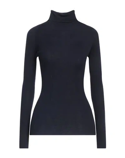 Gentryportofino Woman Turtleneck Navy Blue Size 6 Virgin Wool, Silk In Navy Blue