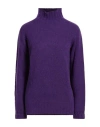 Gentryportofino Woman Turtleneck Purple Size 4 Virgin Wool, Polyamide In Purple