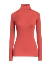 Gentryportofino Woman Turtleneck Rust Size 10 Virgin Wool, Silk In Red