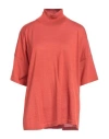 Gentryportofino Woman Turtleneck Rust Size 8 Virgin Wool, Silk In Red