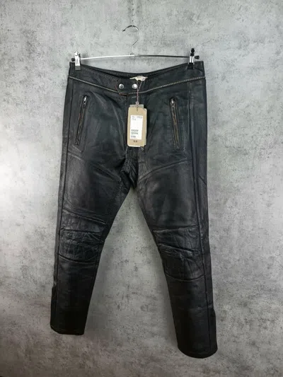 Pre-owned Genuine Leather X Isabel Marant New 2013 Isabel Marant Leather Biker Pants In Black