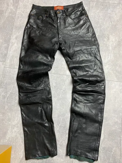 Pre-owned Genuine Leather X Leather Vintage Genuine Leather Pants In Black