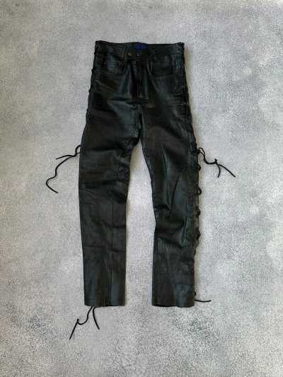 Pre-owned Genuine Leather X Vintage Genuine Leather Intertwined Rock Pants In Black