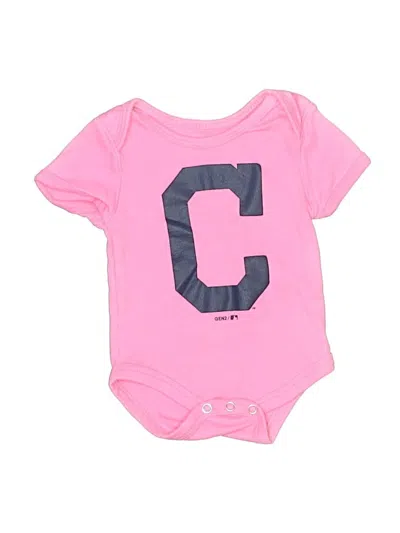 Pre-owned Genuine Merchandise By Team Athletics Babies' Short Sleeve Onesie In Pink