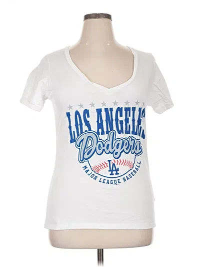 Pre-owned Genuine Merchandise By Team Athletics Short Sleeve Top White Scoop Neck Tops