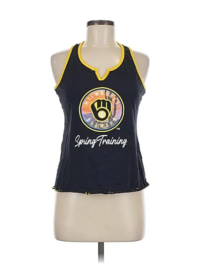 Pre-owned Genuine Merchandise By Team Athletics Tank Top Blue Halter Neckline Tops
