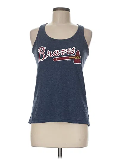 Pre-owned Genuine Merchandise By Team Athletics Tank Top Blue Halter Neckline Tops