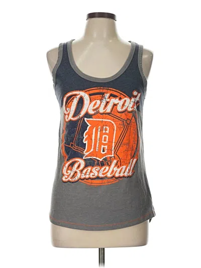 Pre-owned Genuine Merchandise By Team Athletics Tank Top Gray Halter Neckline Tops