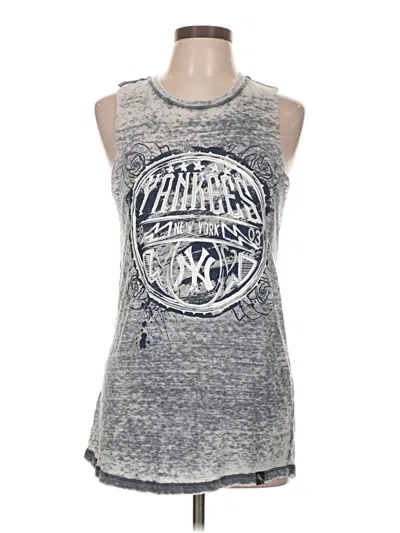 Pre-owned Genuine Merchandise By Team Athletics Tank Top Silver Halter Neckline Tops