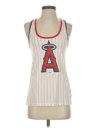 Pre-owned Genuine Merchandise By Team Athletics Tank Top White Halter Neckline Tops