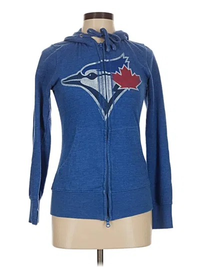 Pre-owned Genuine Merchandise By Team Athletics Zip Up Hoodie In Blue