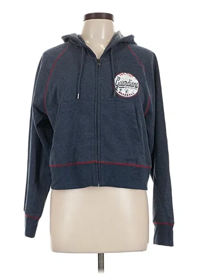 Pre-owned Genuine Merchandise By Team Athletics Zip Up Hoodie In Blue