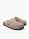 Genuins Riva Velour Sandals Unisex In Taupe In Grey