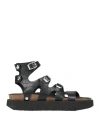 Genuins Woman Sandals Black Size 6 Textile Fibers In Black