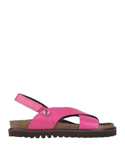 Genuins Woman Sandals Magenta Size 8 Leather