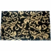 Geo Craft Gold Scroll Leaves Rectangle Doormat - 18"x30" In Black