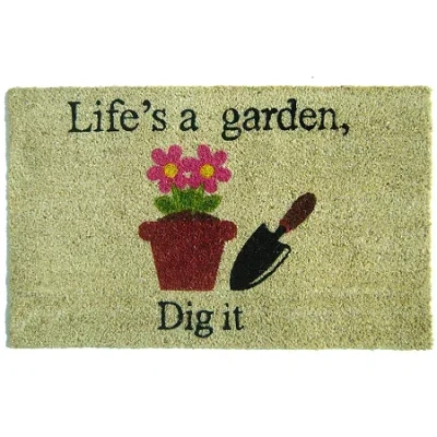 Geo Craft Life's A Garden Rectangular Doormat - 18"x30" In Sand