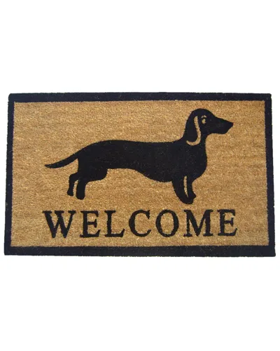 Geocrafts Geo Crafts, Inc Coir Black Dachshund Dog Welcome Mat In Multi