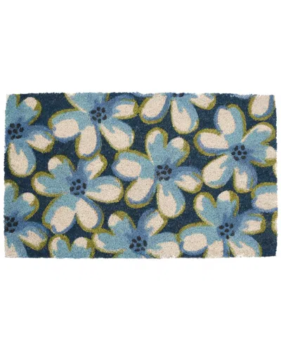 Geocrafts Geo Crafts, Inc Coir Blue Wild Flowers Welcome Mat In Multi
