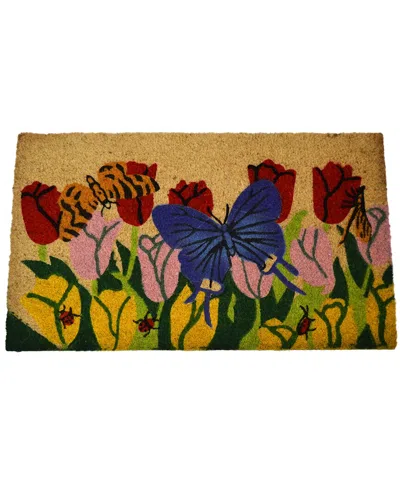 Geocrafts Geo Crafts, Inc Coir Butterfly Garden Welcome Mat In Multi