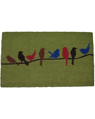 Geocrafts Geo Crafts, Inc Coir Colorful Birds Welcome Mat In Multi