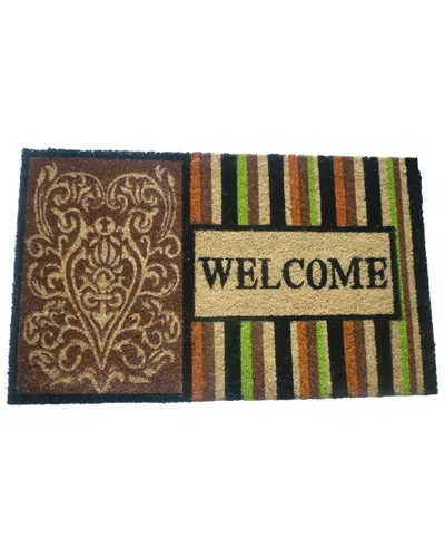 Geocrafts Geo Crafts, Inc Coir Colorful Stripes Welcome Mat In Multi