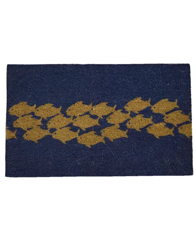 Geocrafts Geo Crafts, Inc Coir School Of Fish Welcome Mat In Multi