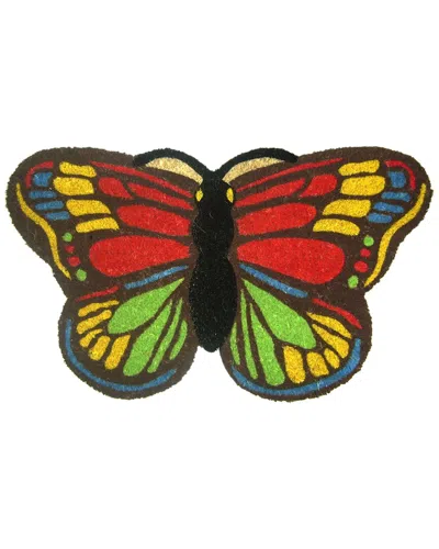 Geocrafts Geo Crafts, Inc Coir Shaped Butterfly Welcome Mat In Multi