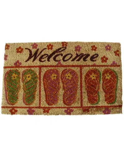 Geocrafts Geo Crafts, Inc Coir Summer Sandals Welcome Mat In Multi