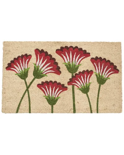 Geocrafts Geo Crafts, Inc Coir Swinging Flowers Welcome Mat In Multi
