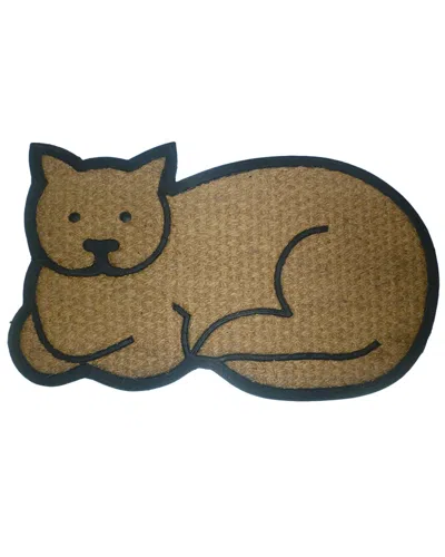Geocrafts Geo Crafts, Inc Tuffcor Cat Shaped Welcome Mat In Black