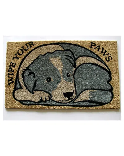 Geocrafts Wipe Your Paws Hand-woven Doormat In Blue