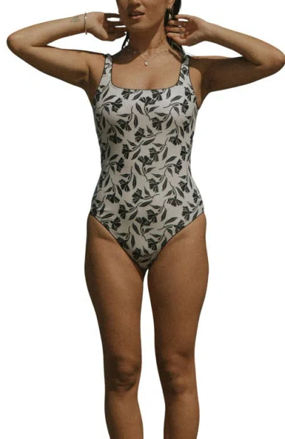 Geode Swimwear Aruba Scoop Neck One Piece Swimsuit In White