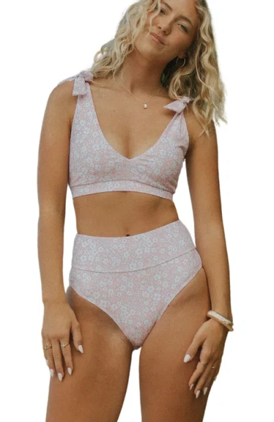 Geode Swimwear Blush Bikini Top In Pink