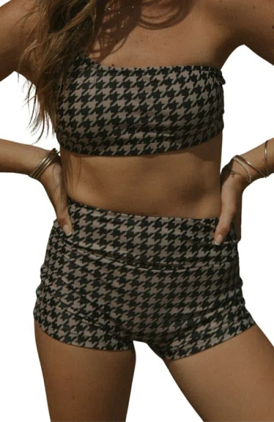 Geode Swimwear Bristol High Waisted Swim Shorts In Black