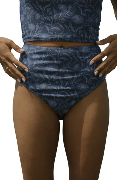 Geode Swimwear Cobalt High Waisted Bottoms In Blue