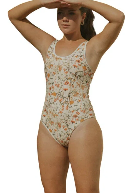Geode Swimwear Costa One Piece Open Back Swimsuit In Multi