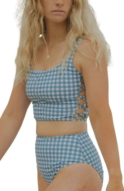 Geode Swimwear Georgia Tankini Top In Blue