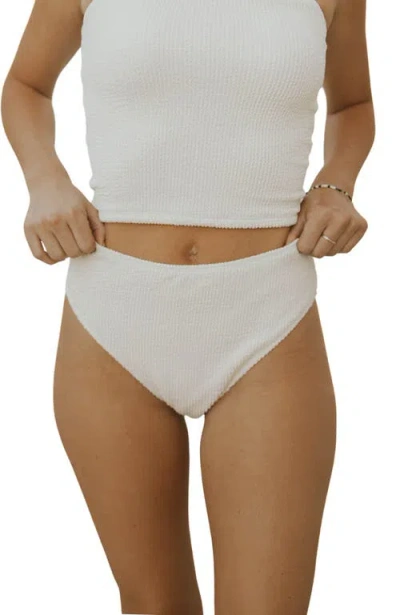 Geode Swimwear High Tide Bikini Bottoms In White