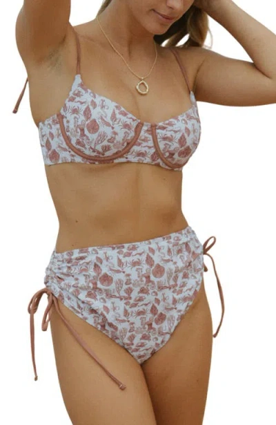 Geode Swimwear Marina High Waisted Bottoms In Blue