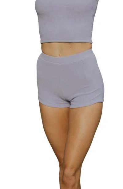 Geode Swimwear Monroe High Waisted Shorts In Purple