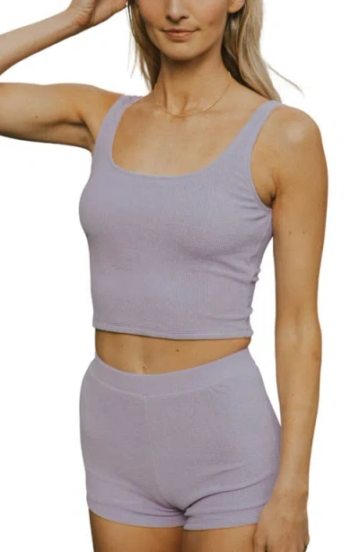 Geode Swimwear Monroe Rounded Square Neck Tankini Top In Purple