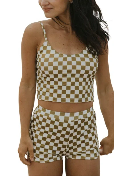 Geode Swimwear Myrtle Scoop Neck Tankini Top In Multi