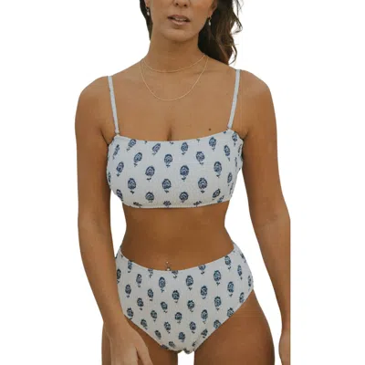 Geode Swimwear Porto Bandeau Bikini Top In White