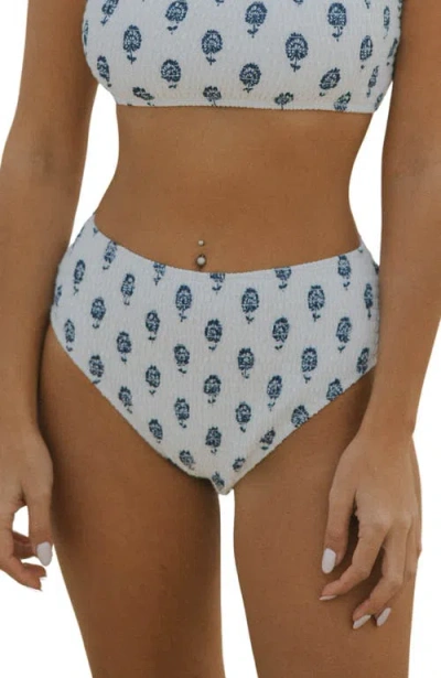 Geode Swimwear Porto High Waisted Bikini Bottoms In White