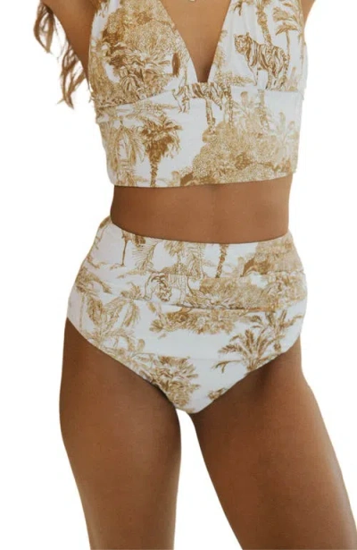 Geode Swimwear Rio High Waisted Bottoms In Multi