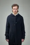 Geoffrey B Small Ev7wk02  Handmade Extended-length Long Hooded Cardigan In Blue